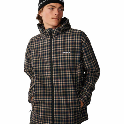 Rip Curl Archive Dwr Plaid Jacket Dark Navy