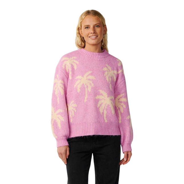 Rip Curl Retro Swell Palm Jacquard Crew Lilac