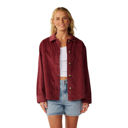 Rip Curl Keepsakes Washed Cord Shirt Dark Plum