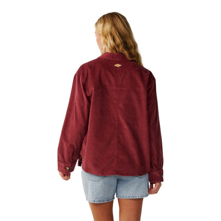 Rip Curl Keepsakes Washed Cord Shirt Dark Plum