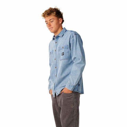 Rip Curl Premium Surf Denim L/S Shirt Washed Blue