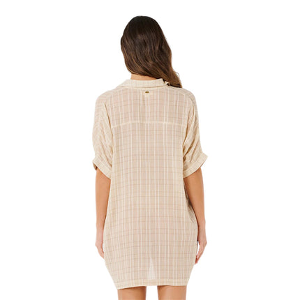 Rip Curl Paradise Check Cover Up Off White