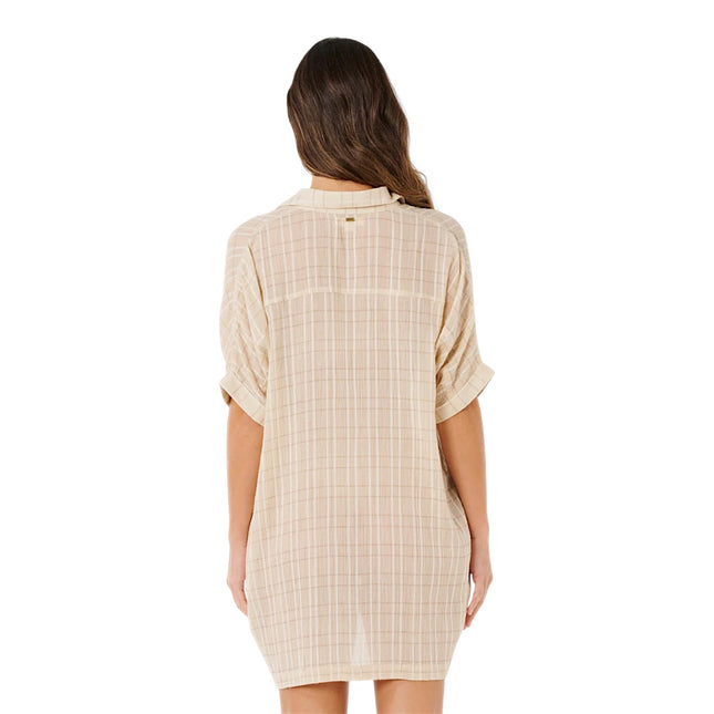 Rip Curl Paradise Check Cover Up Off White