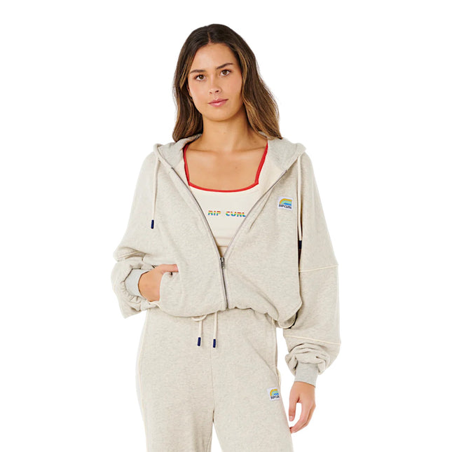 Rip Curl Surf Side Spliced Zip Through Grey Marle