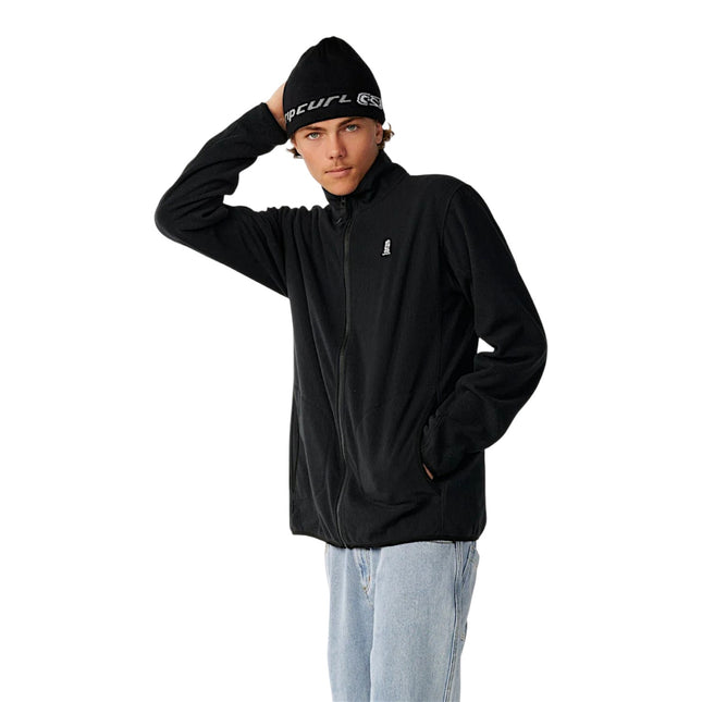 Rip Curl Search Series Polar Zip Thru Crew Black