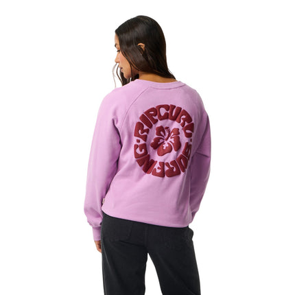 Rip Curl Surf Puff Raglan Relaxed Crew Pink
