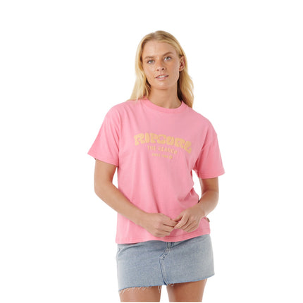 Rip Curl Surf Puff Relaxed Tee Pink/Orange
