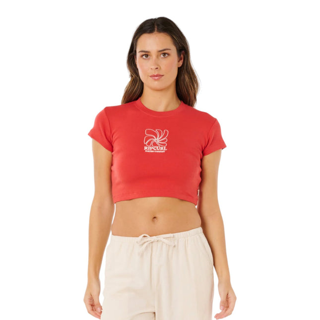 Rip Curl Pacific Coast Baby Tee Deep Red