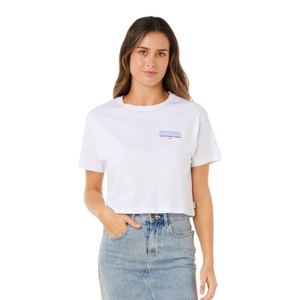 Rip Curl Hayley O Crop Tee Optical White