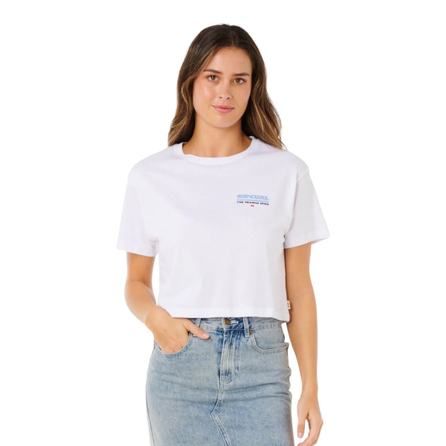 Rip Curl Hayley O Crop Tee Optical White