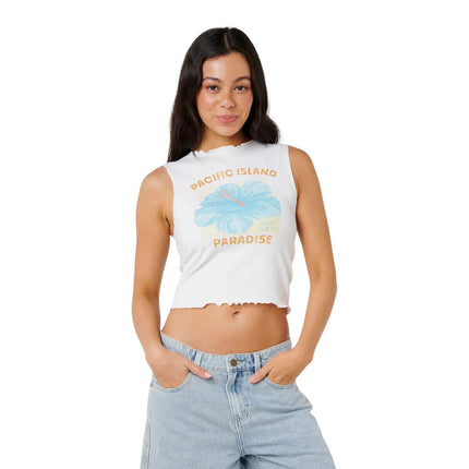 Rip Curl Topanga Canyon Shirred Tank White