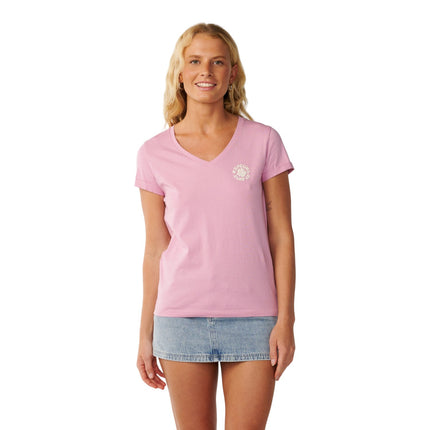 Rip Curl Party Wave VNeck Tee Pink