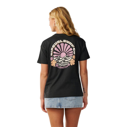 Rip Curl Party Wave Art Tee Relaxed Washed Black