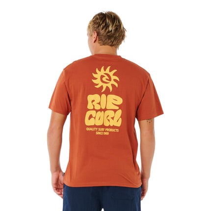 Rip Curl Pacific Rinse Glass Off Tee Baked Clay
