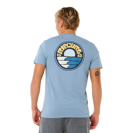 Rip Curl Pacific Rinse Stacked Tee Faded Denim
