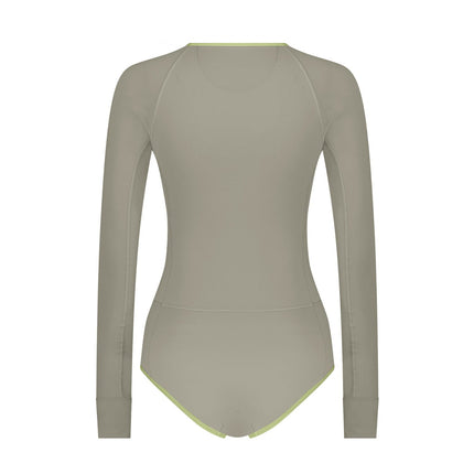 Wallien Women One Piece Longsleeve Swimsuit Moon