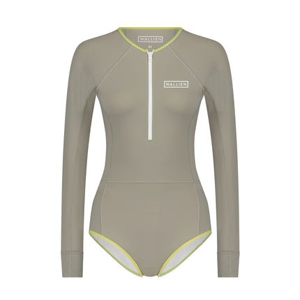 Wallien Women One Piece Longsleeve Swimsuit Moon