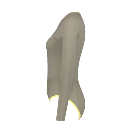 Wallien Women One Piece Longsleeve Swimsuit Moon