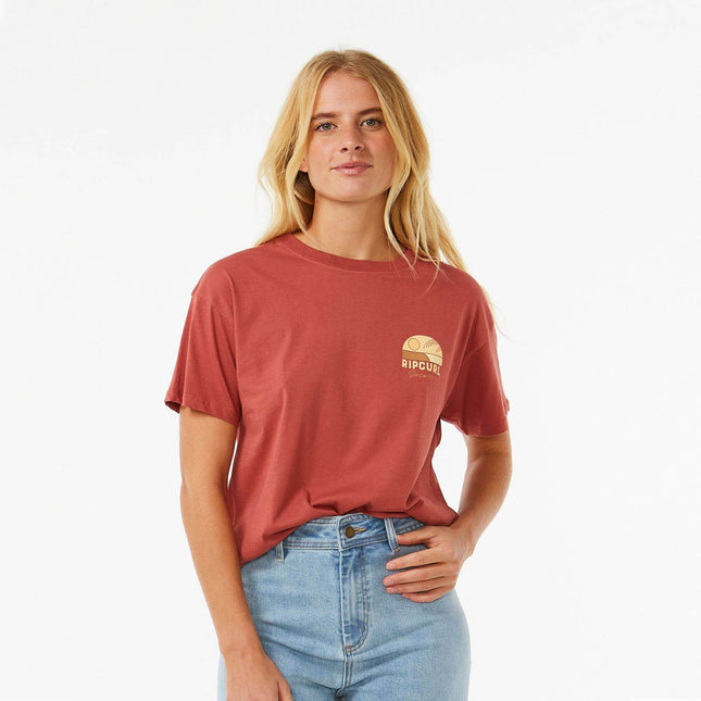 Rip Curl Line Up Relaxed Tee Maroon