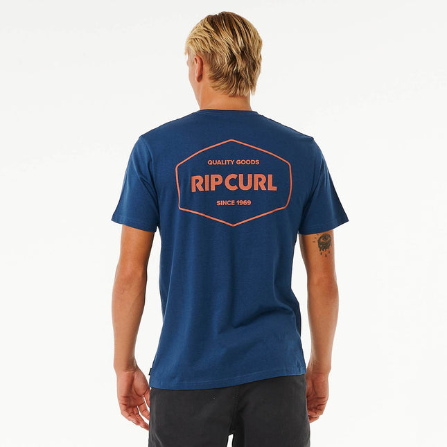 Rip Curl Stapler Tee Washed Navy