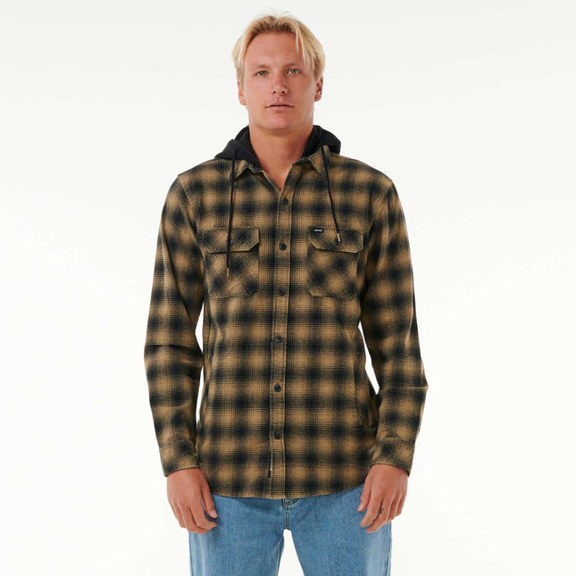 Rip Curl Grunter Flannel Hood Shrt Washed Moss