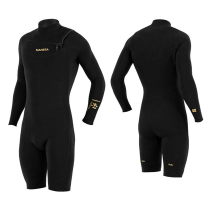 Manera Seafarer Men Shorty Hybrid 3/2 Front Zip Black