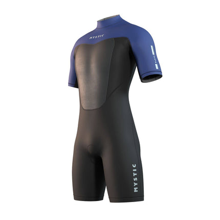Mystic Men Brand Shorty 3/2 Back Zip Flatlock Black Blue