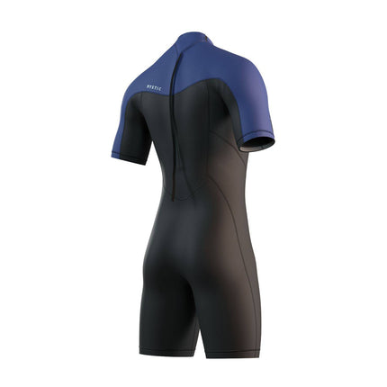 Mystic Men Brand Shorty 3/2 Back Zip Flatlock Black Blue