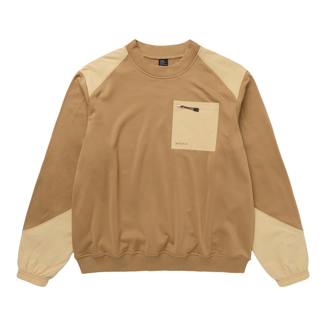 Mystic Conflux Crew Sweat Slate Brown
