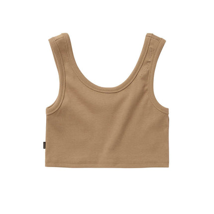 Mystic Glow Crop Tank Women Slate Brown
