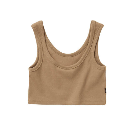 Mystic Glow Crop Tank Women Slate Brown