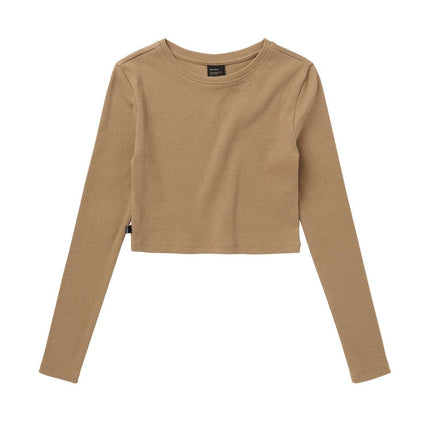 Mystic Glow Crop Tee Women Slate Brown