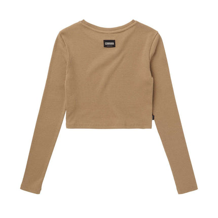 Mystic Glow Crop Tee Women Slate Brown