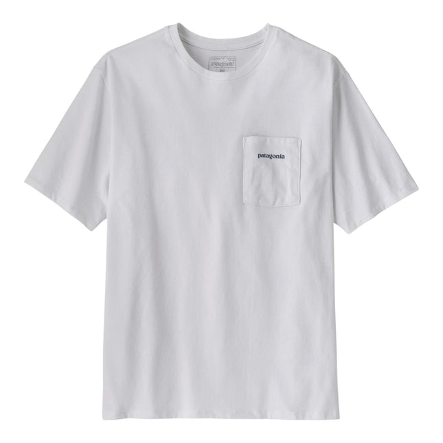Patagonia Boardshort Logo Pocket Responsibili-Tee Fiber White