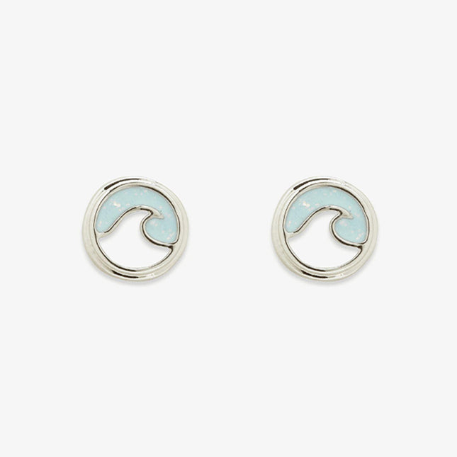 Opal Enamel Wave Stud Earrings