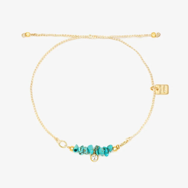 Dainty Turquoise Charm Bracelet