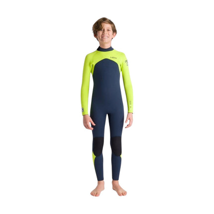 C-skins NuWave Legend 5/4/3 Junior Back Zip Steamer Bluestone/Lime