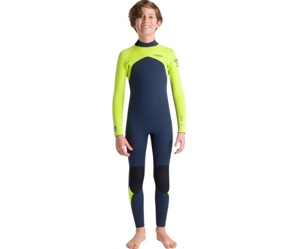 C-skins NuWave Legend 5/4/3 Junior Back Zip Steamer Bluestone/Lime/Mul – Natural High Surfshop