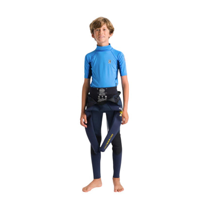 C-Skins Nuwave Rash X Kids Short Sleeve Cyan Slate