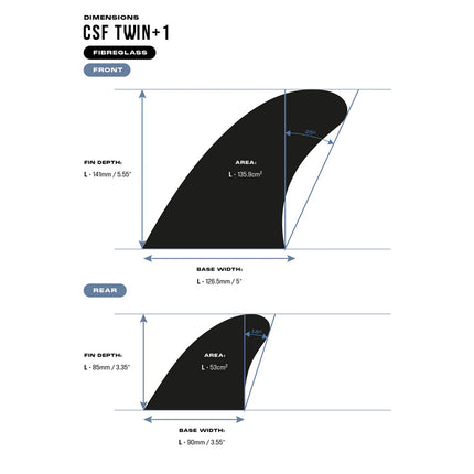 Devoted CSF Dual Tab Twin+1 Fibreglass Fin Set