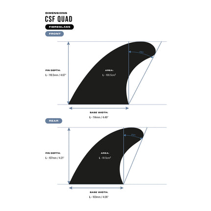 Devoted CSF Single Tab Quad Fibreglass Fin Set