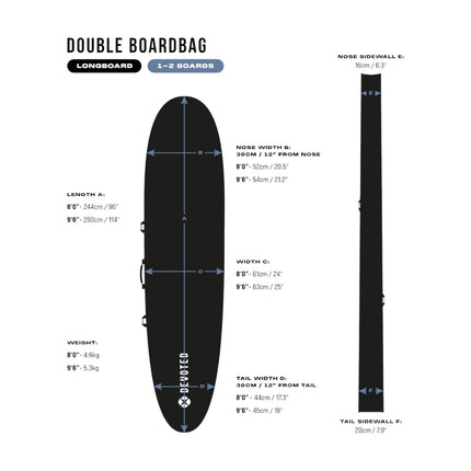 Devoted Longboard 10 mm Double Boardbag