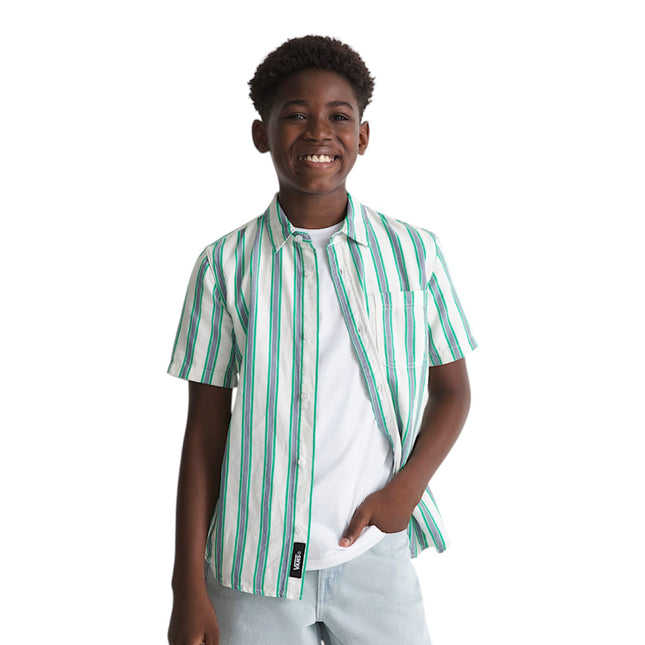 Vans Lawson Stripe Shirt Green/White Boy