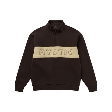 Mystic Slate Half Zip Sweat Dark Brown