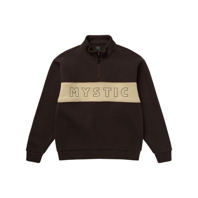 Mystic Slate Half Zip Sweat Dark Brown