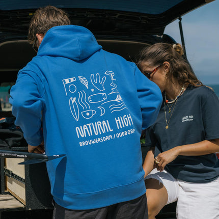 Natural High Stoke Logo Hood Bright Blue