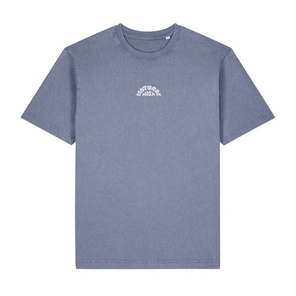 Natural High Arched Logo Tee G. Dyed Blue Grey