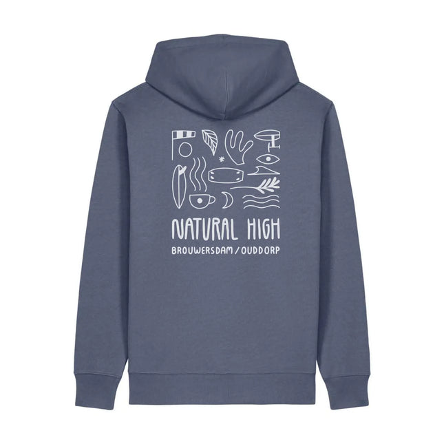 Natural High Stoke Logo Hood Blue Grey