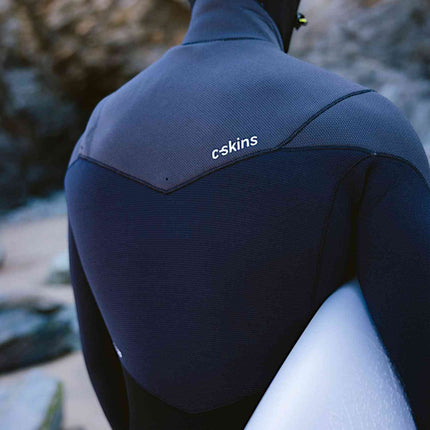 C-Skins NuWave ReWired 5/4 Men GBS Front Zip Hooded Steamer Black/Meteor/Lime