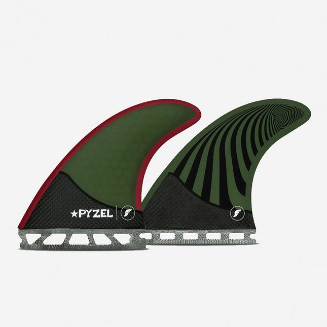 Futures Honeycomb Thruster Fins Carbon Green Red